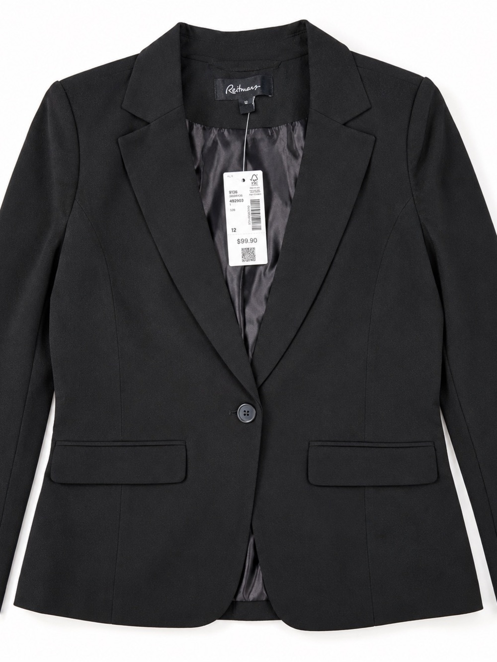 One-Button Blazer - Black